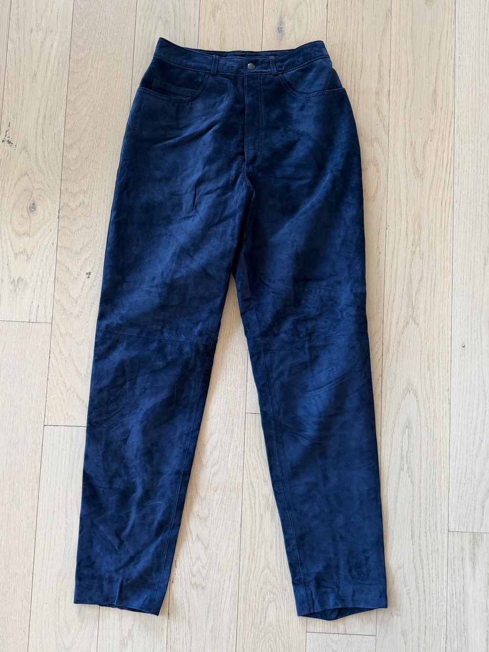 Vintage Bushwacker Women’s Navy Blue Suede Straight Leg Pants